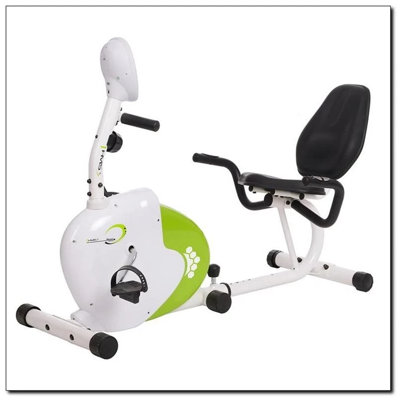 Bicicleta estática magnética horizontal branca e verde HMS R9259