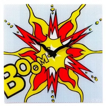 Relógio de parede NeXtime 8173 Boom, 43x43 cm, vermelho/amarelo/branco