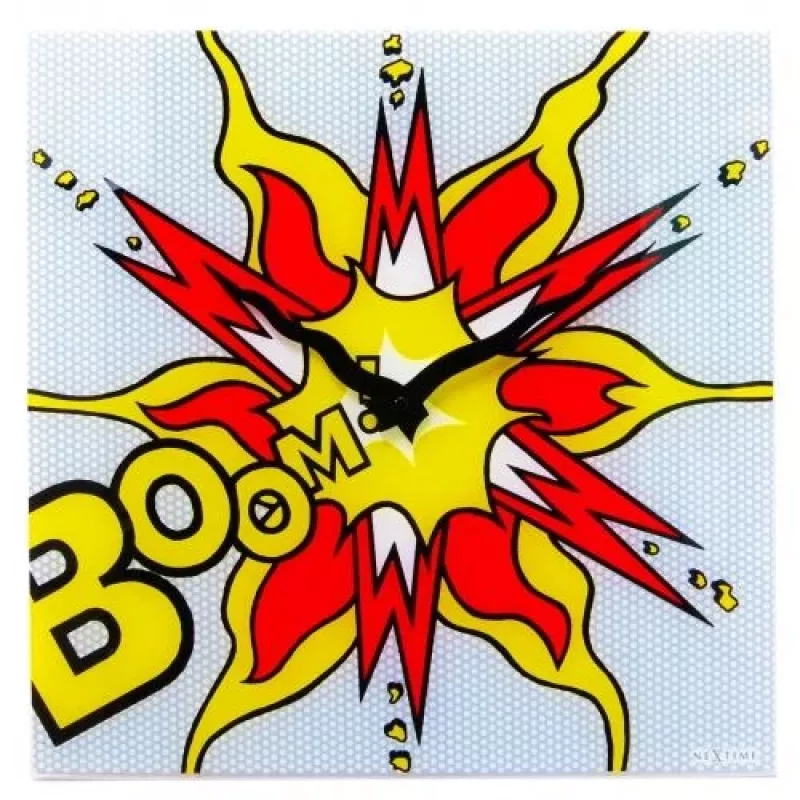 Relógio de parede NeXtime 8173 Boom, 43x43 cm, vermelho/amarelo/branco