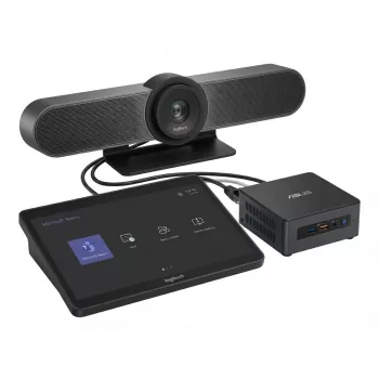 Dispositivo de conferência Logitech R Solution Teams Small i5 Cat5e TAPMUPMSTASU2 — Intel i5, conectividade Cat5e