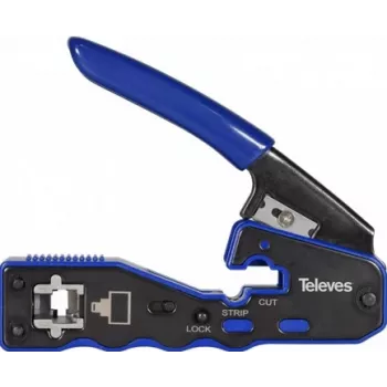 Alicate de cravar Televes 209802 para fichas RJ45, corte automático, modelo 37230