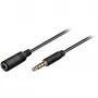 Wentronic Goobay cabo de extensão de jack 3,5 mm, preto, 1,5 m – ficha jack 3,5 mm (4 polos, estéreo) > conector fêmea jack 3,5 mm (4 polos, estéreo) (62478)