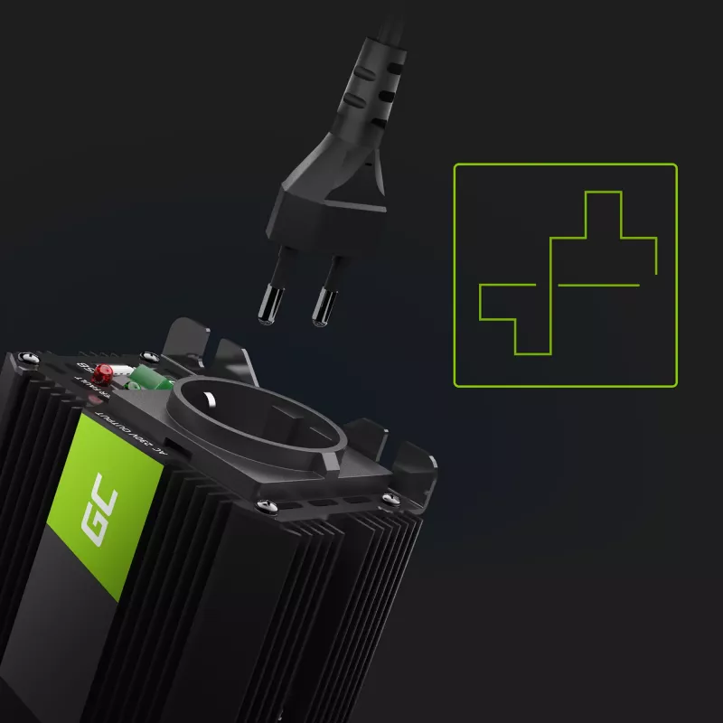 Inversor de potência 12V 150W/300W sin mod