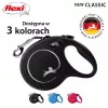 Flexi New Classic L trela extensível para cães, fita, 5 m, até 50 kg, preta