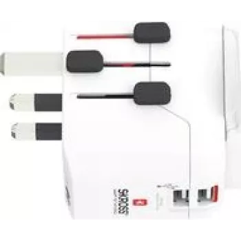Adaptador de viagem Skross 1302470 Pro Light USB (2xA) - mundial (1302470)