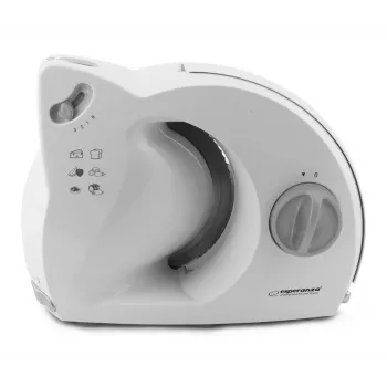 Máquina de cortar fiambre elétrica ESPERANZA EKM017W — 150 W, lâmina de aço inoxidável de 17 cm, espessura máxima de corte 15 mm, cor aço inoxidável, caixa em plástico