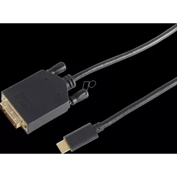 Adaptador de cabo de vídeo shiverpeaks BS10-58185 1,8 m DVI-D USB Type-C preto (BS10-58185)