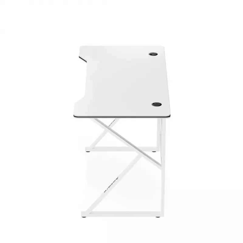 Mesa gaming huzaro Hero 1.6 branca — tampo reto MDF/carbono 1200×600 mm, estrutura metálica, 750 mm de altura