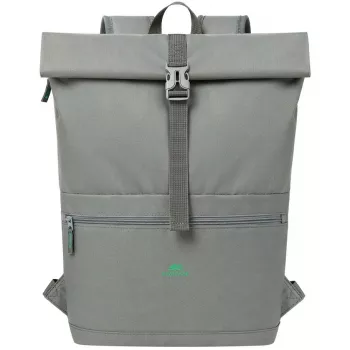 Mochila urbana Rivacase Gremio cinzento poliéster rPET 280x135x430mm