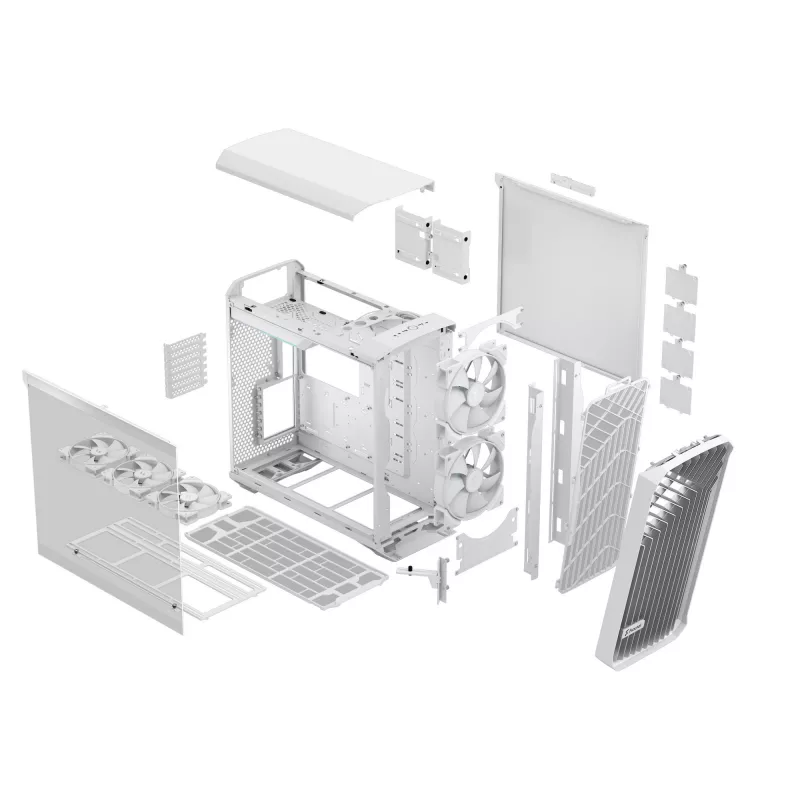 Caixa para PC Fractal Design Torrent White – compatível com ATX, EATX, microATX, ITX; 2 ventoinhas frontais de 180 mm; baías de 2,5 inch/3,5 inch