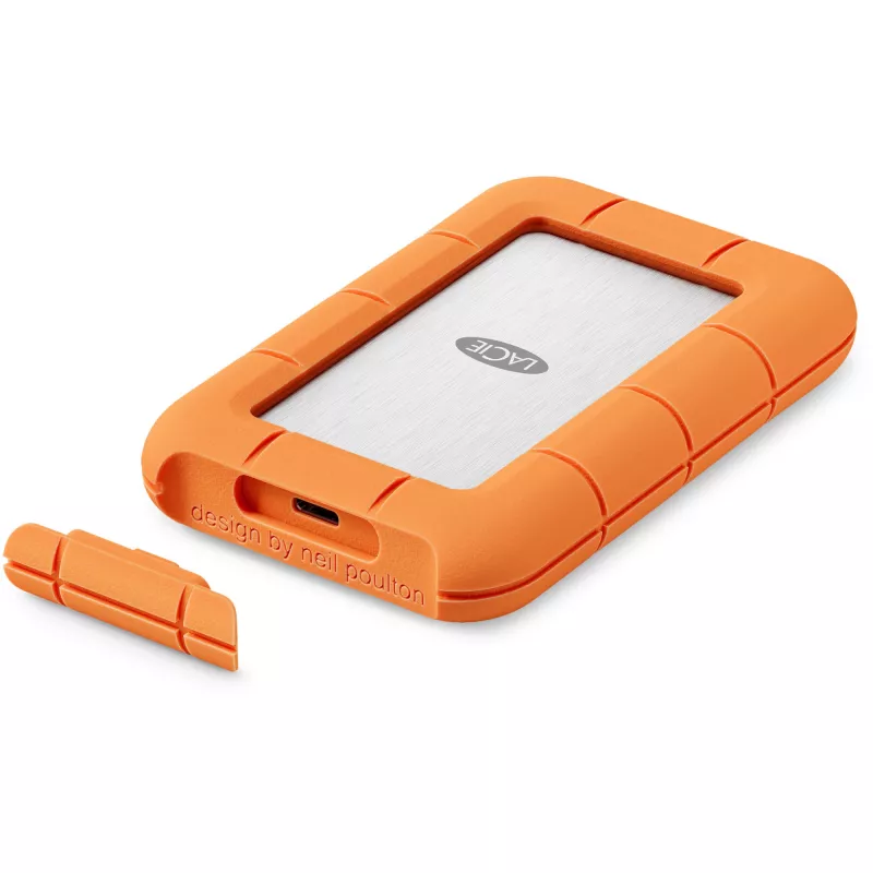 SSD externo LaCie STND4000400 4 TB USB4 Gen 3x2 Thunderbolt USB Type-C, Laranja/Aço inoxidável