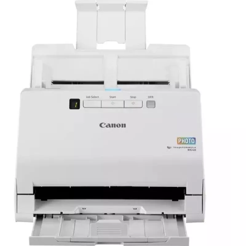 Digitalizador de fotos e documentos Canon imageFORMULA RS40, 600 x 600 DPI, 40 ppm, 30 ppm, tons de cinzento, monocromático, digitalizador de alimentação folha a folha, branco