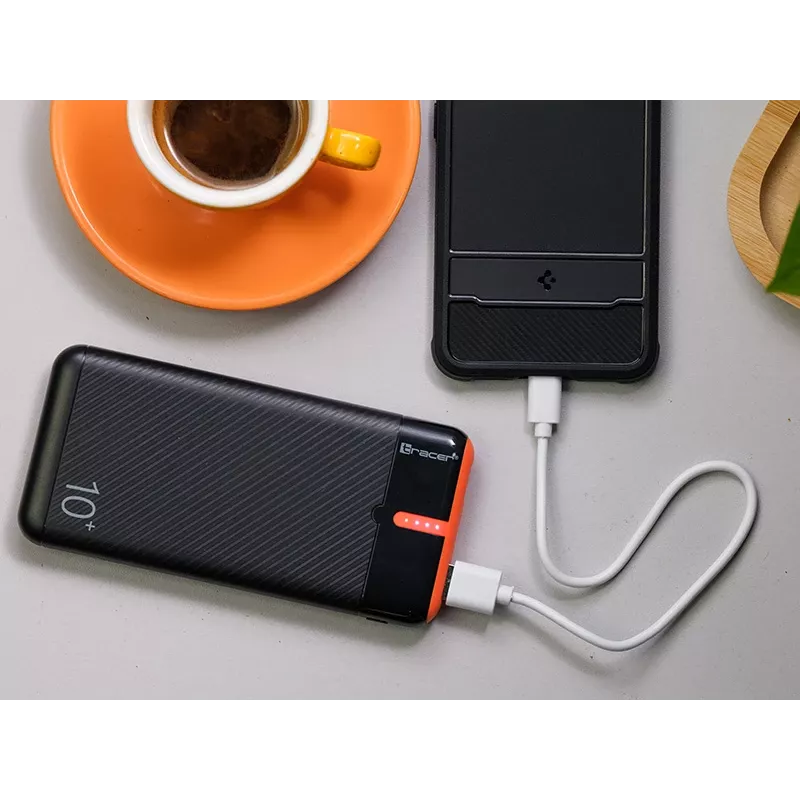 PowerBank EnerGo 10000mAh preto-laranja