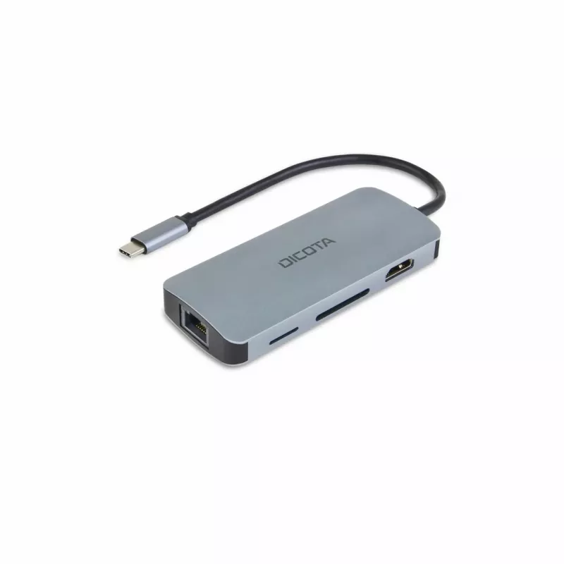 Dicota USB-C 8-in-1 Multi Hub 4K PD 100W prateado