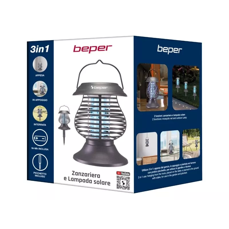 Beper P206ZAN111 lanterna solar mata-insetos, lâmpada UV-A