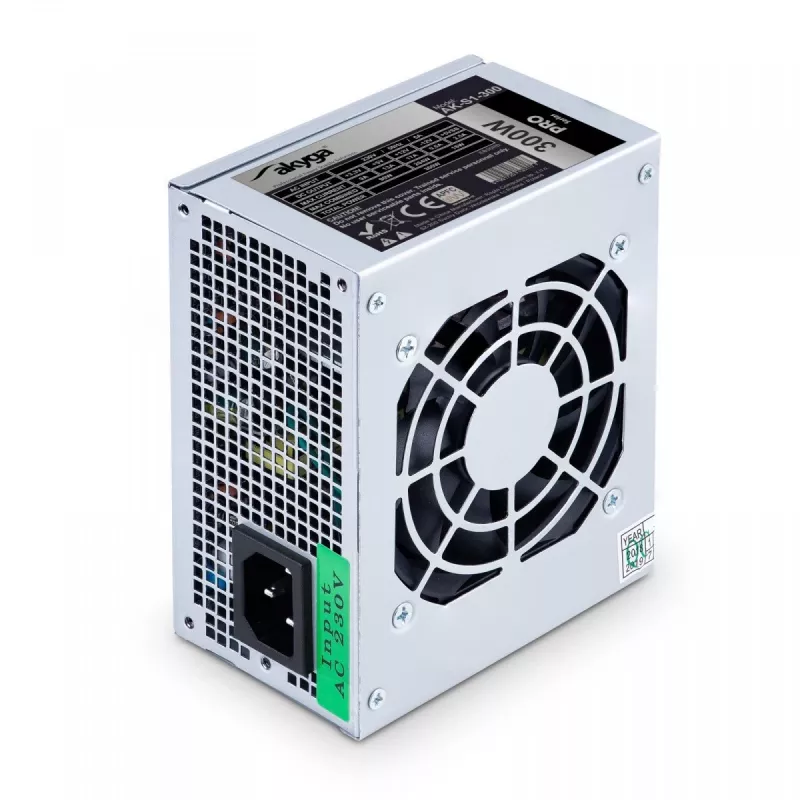 Fonte de alimentação SFX Akyga AK-S1-300 300 W, PFC passivo, ventoinha de 80 mm, preto