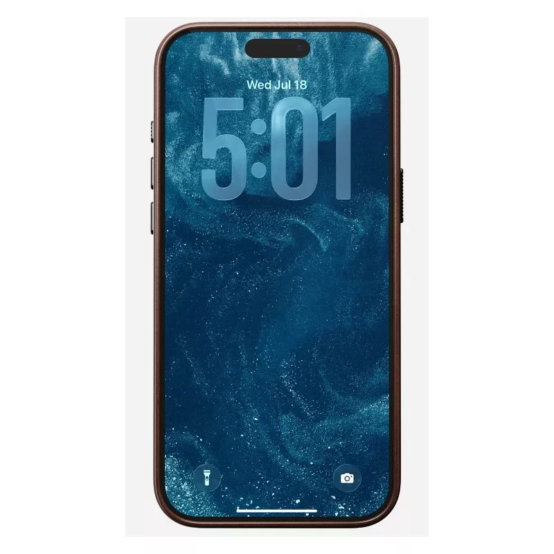Capa para telemóvel Nomad Traditional Leather Case para iPhone 17 Pro Max, couro/alumínio/microfibra, compatível com 6,9 polegadas (castanho)