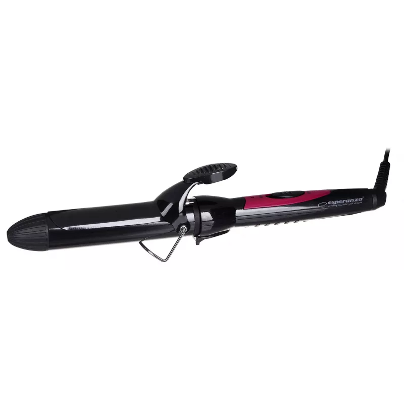 Modelador de caracóis Esperanza PENELOPE – bastão de cerâmica reto de 32 mm, máx. 180 °C, 45 W, 230 V, cabo de 1,7 m, preto/rosa