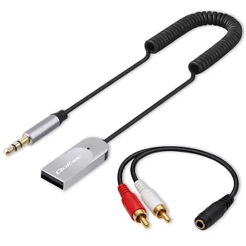 Adaptador recetor de áudio sem fios QOLTEC HiFi BT6.0 2xRC – recetor de áudio Bluetooth para altifalantes e autorrádio