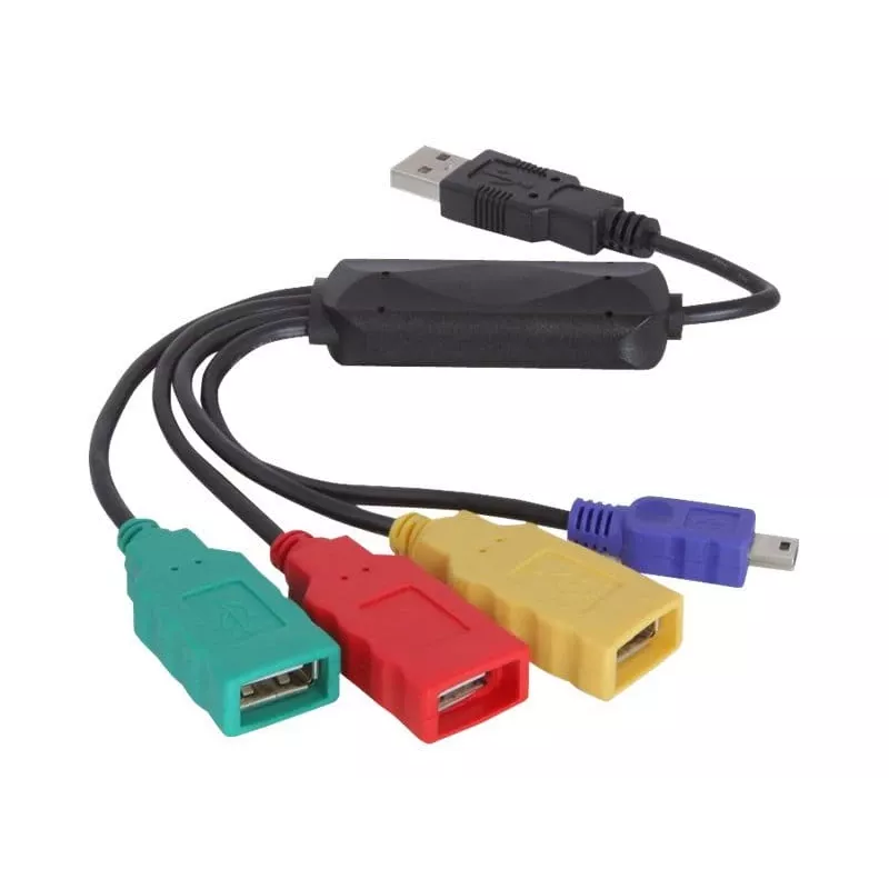 DeLock Hub USB 2.0 externo de 4 portas - Hub - 4 x USB2.0 - Desktop (61724)