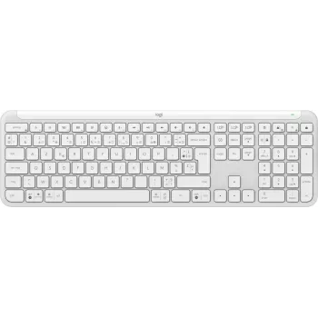 Logitech Signature slim K950 - Teclado - 100% - Full-Size - Sem fios - Bluetooth 5.1 LE - AZERTY - Francês - branco creme (920-012454)