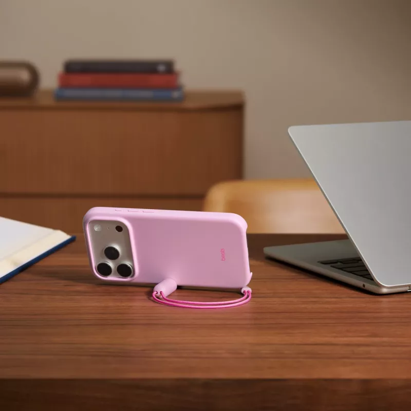 Capa com suporte Apple Beats iPhone 17 Pro MagSafe Camera Control rosa