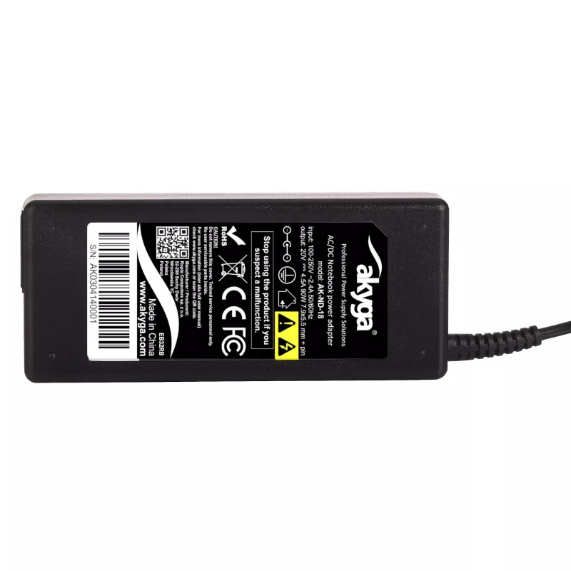 Fonte de alimentação para portátil Akyga AK-ND-18 para Lenovo, 90 W, 20 V / 4,5 A, 7,9 x 5,5 mm com pino