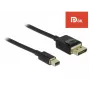 Cabo DisplayPort DeLOCK - DisplayPort (M) a Mini DisplayPort (M) - 2 m - preto - Suporte 8K