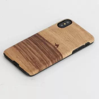Capa protetora MAN&WOOD para iPhone X/XS – Terra preto, parte traseira protetora