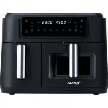 Fritadeira de ar quente dupla HF 9500 DUO (preta, 2.400 Watt, 2 cestos 6 L + 3,5 L)