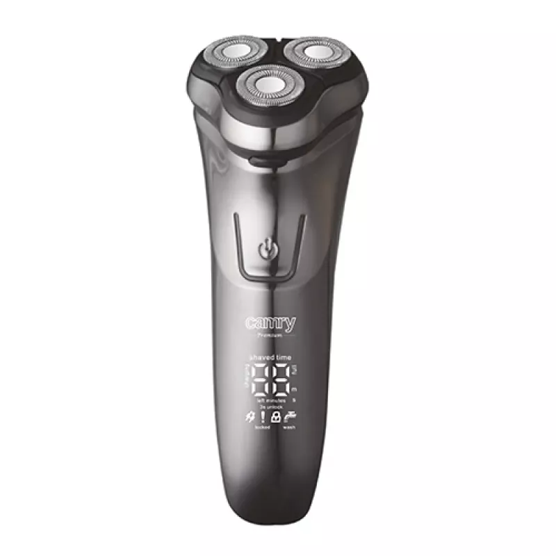 Máquina de barbear rotativa Camry Premium CR 2925 para homem, aparador, cinzento