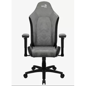 Cadeira gaming universal Aerocool Crown AeroSuede com assento acolchoado, cinzento pedra