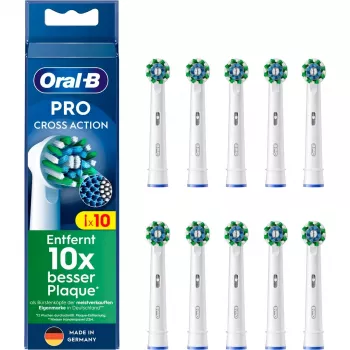 Oral-B CrossAction Cabeças de escova de dentes de substituição, 10 unidades, branco