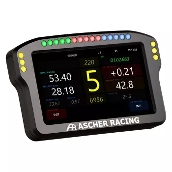 Painel de dashboard para volante Ascher Racing 5 polegadas Modelo 76080029 para ecrãs de sim-racing