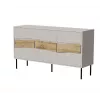 Cómoda Cama Meble INSERTO 3D 143,5×40×80 cm — acabamento caxemira com LED