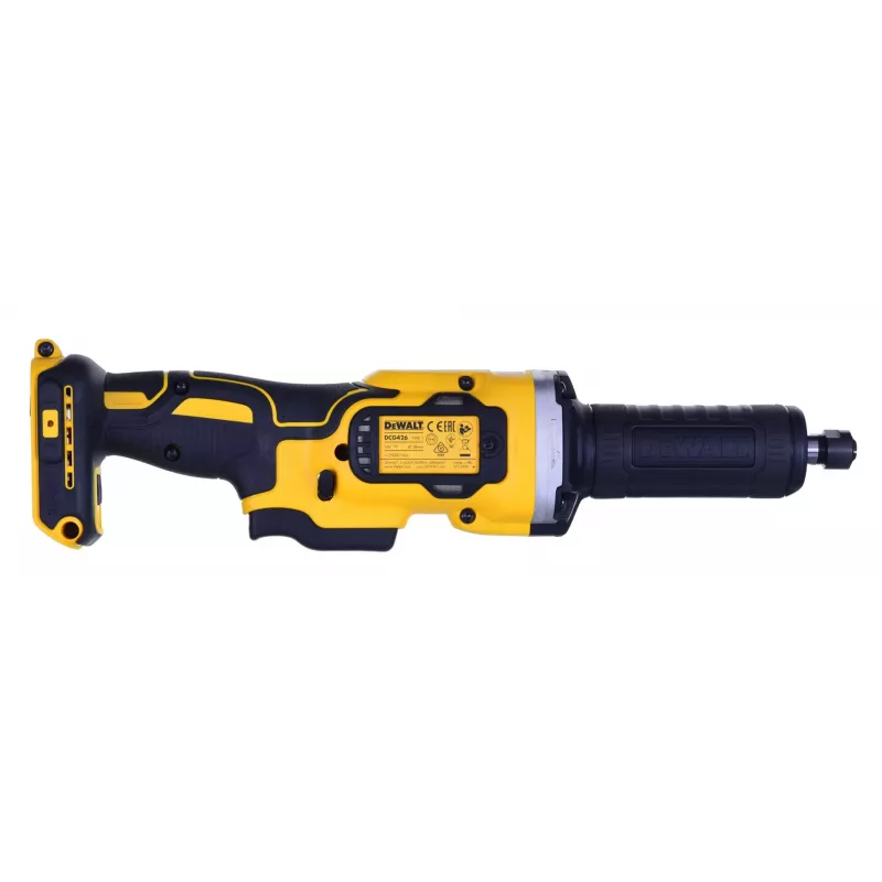 Rebarbadora reta DeWALT DCG426N-XJ, 18V bateria, 5000–25000 U/min, pinça Ø até 6 mm, 760 W potência de saída, 1,19 kg