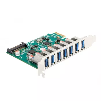 Placa PCI Express x1 DeLOCK para 7 x USB 5 Gbit/s Type-A conector fêmea externo
