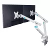 Suporte de monitor DIGITUS Dual-Design para 2× ecrãs de 35 polegadas, grampo, 2×10 kg, VESA 75–100, inclinável -45–90°
