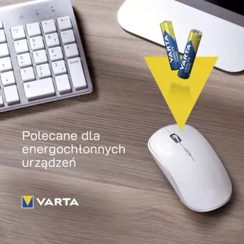 Pack de pilhas alcalinas Varta AAA (R3) Longlife Power — 24 unidades