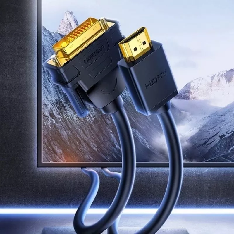 UGREEN HD106 cabo DVI (24+1) macho para HDMI macho, 1,5 m, FHD 1080p 60 Hz, preto