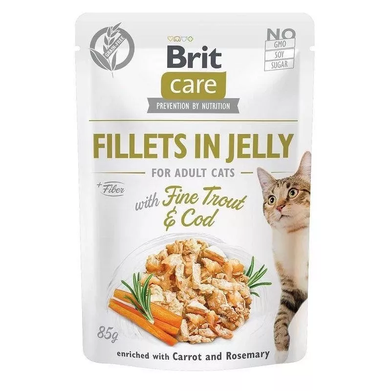 Sacos de comida húmida para gatos Brit Care FJ Flavour Box em geleia 12 x 85 g