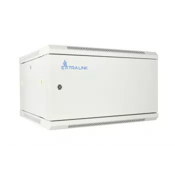 Extralink armário rack 6U 600x450 ASP cinzento montado na parede, porta metálica