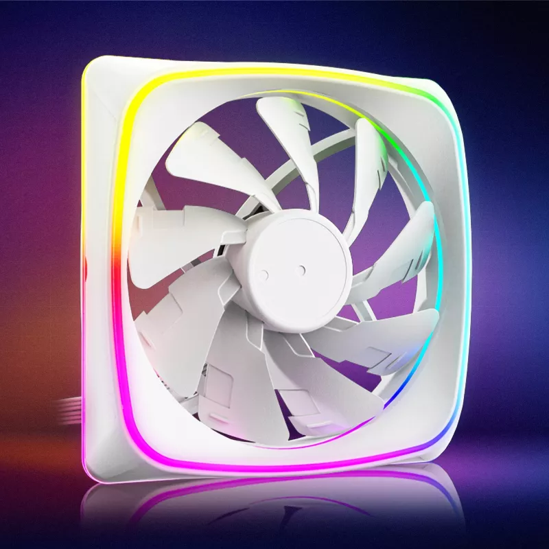 Ventoinha de caixa 120-mm Sharkoon SHARK Lights RGB PWM Branco – iluminação RGB, controlo de velocidade PWM