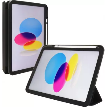 Capa tipo folio jt berlin para Apple iPad 10.9 (2022) — preta transparente