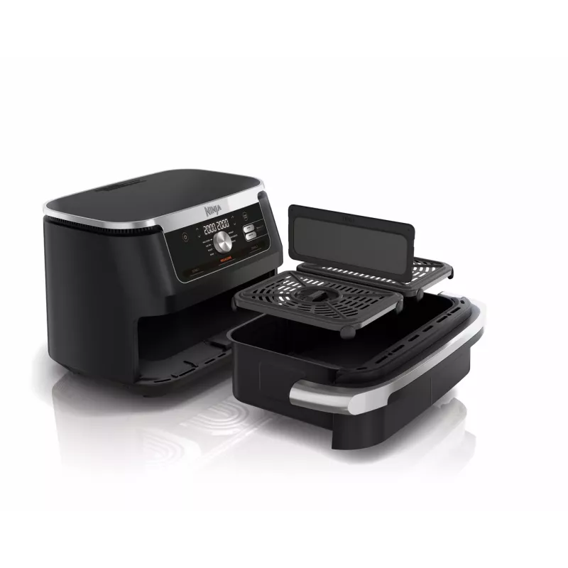 Fritadeira de ar quente dupla de 10,4 L Ninja AF500EU, autónoma, 2470 W, preto, aço inoxidável