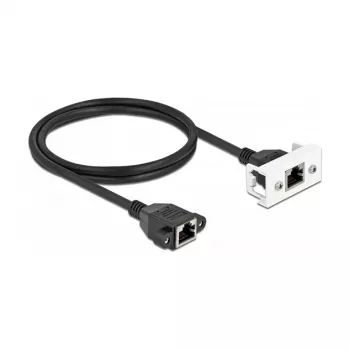 DeLOCK cabo de extensão de rede Cat.6A 1 m S/FTP RJ45 preto