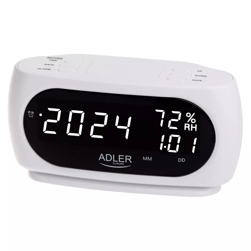 Adler AD 1186W despertador digital preto, branco
