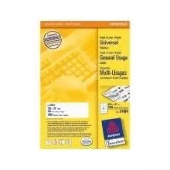Avery - Etiquetas multiusos - Branco - 105 x 37 mm - 1600 etiquetas (100 folhas x 16) (3484)
