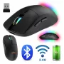 Rato sem fios MEDIA-TECH MT1124 BT/RF Silent & Recharge — ambidestro, 3200 DPI, Bluetooth + 2,4 GHz USB, 6 botões, recarregável