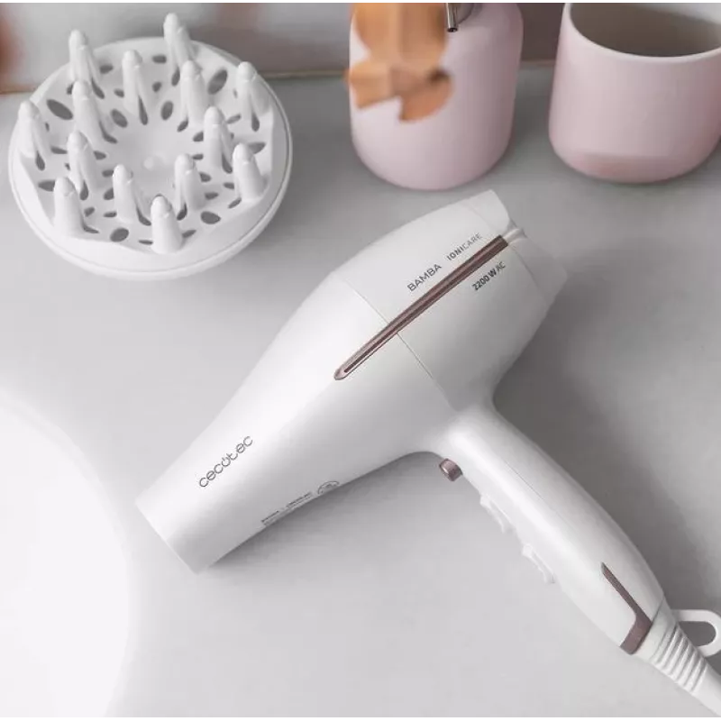 Secador de cabelo Cecotec | IoniCare 5300 Maxi Aura | 2200 W | Número de definições de temperatura 3 | Função de iões | Acessório difusor | branco